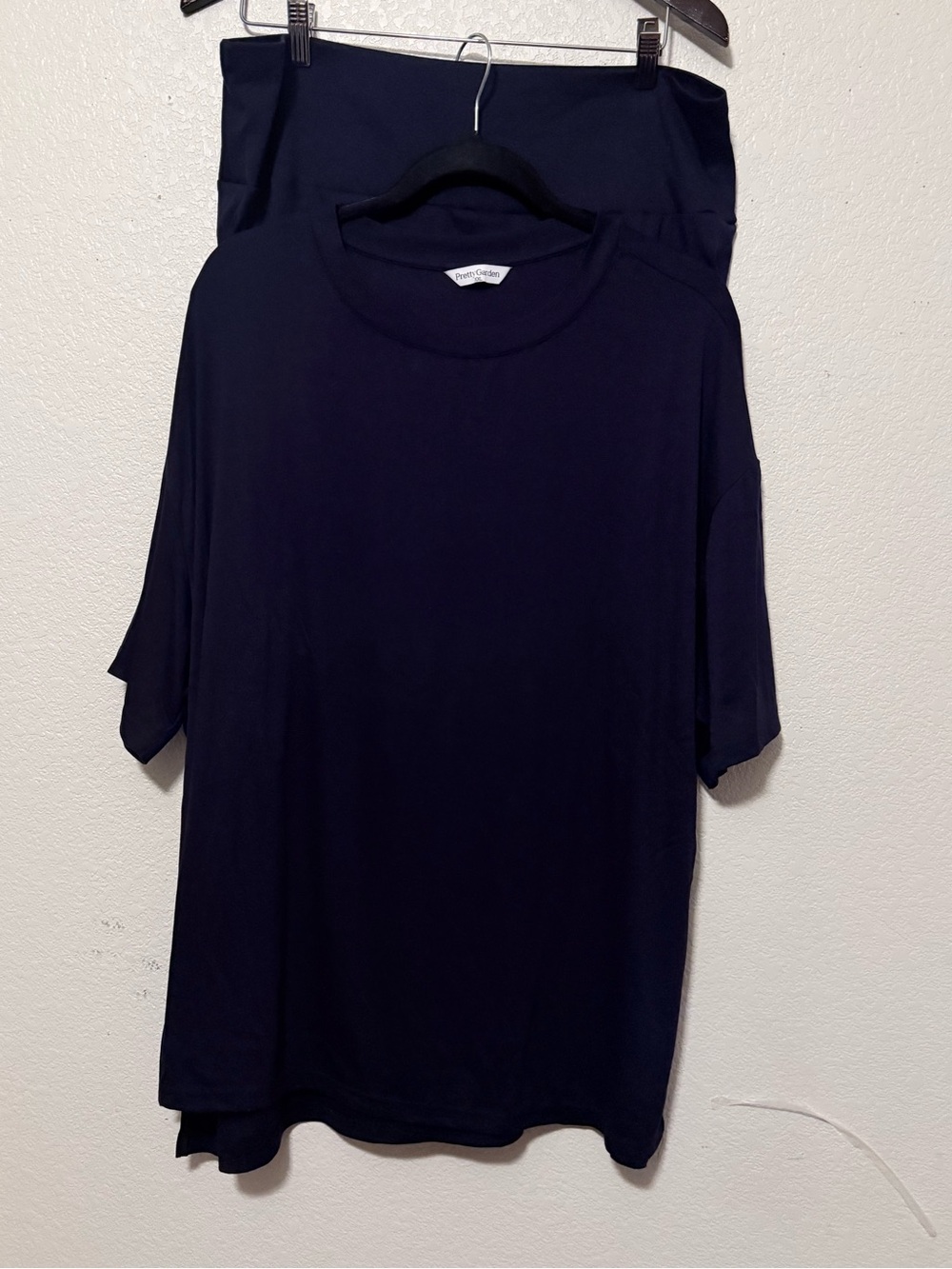 Women's Navy Short-Sleeve Crewneck set 0263